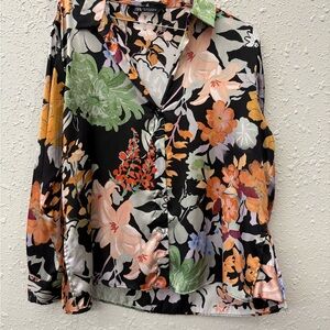 Zara Women's Floral Blouse - Black and Multicolor